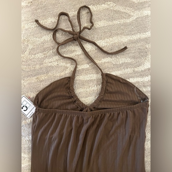 5B Chic Halter Neck Brown Maxi Dress, Large - Picture 4 of 6